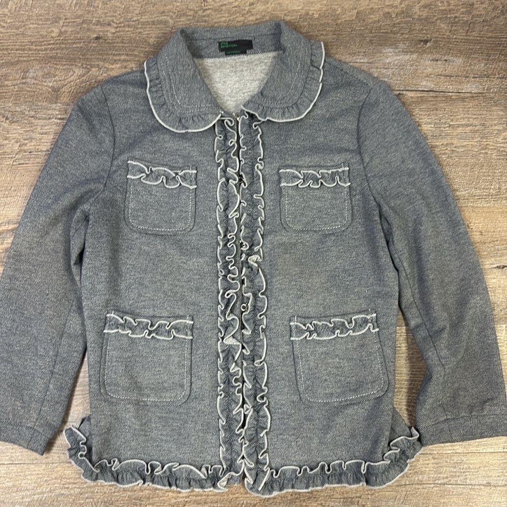 Stile Benetton Ruffled Trimmed Cardigan Jacket EU 40